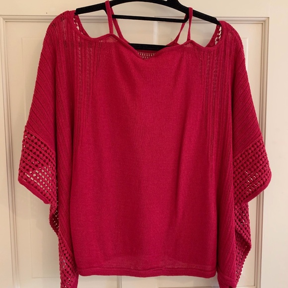 Free People Open Shoulder Top in Raspberry - Picture 3 of 5